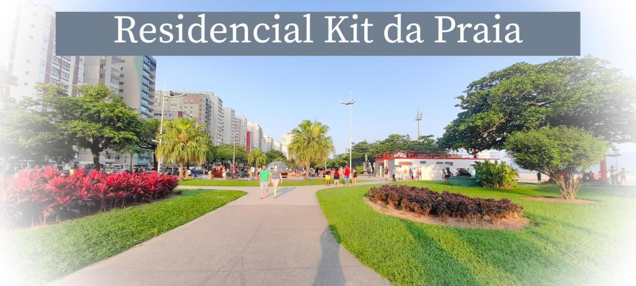 Апартаменты Residencial Kit Da Praia Сантос Экстерьер фото