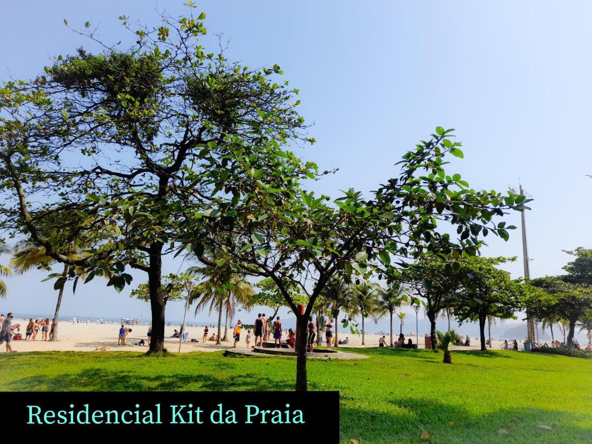 Апартаменты Residencial Kit Da Praia Сантос Экстерьер фото
