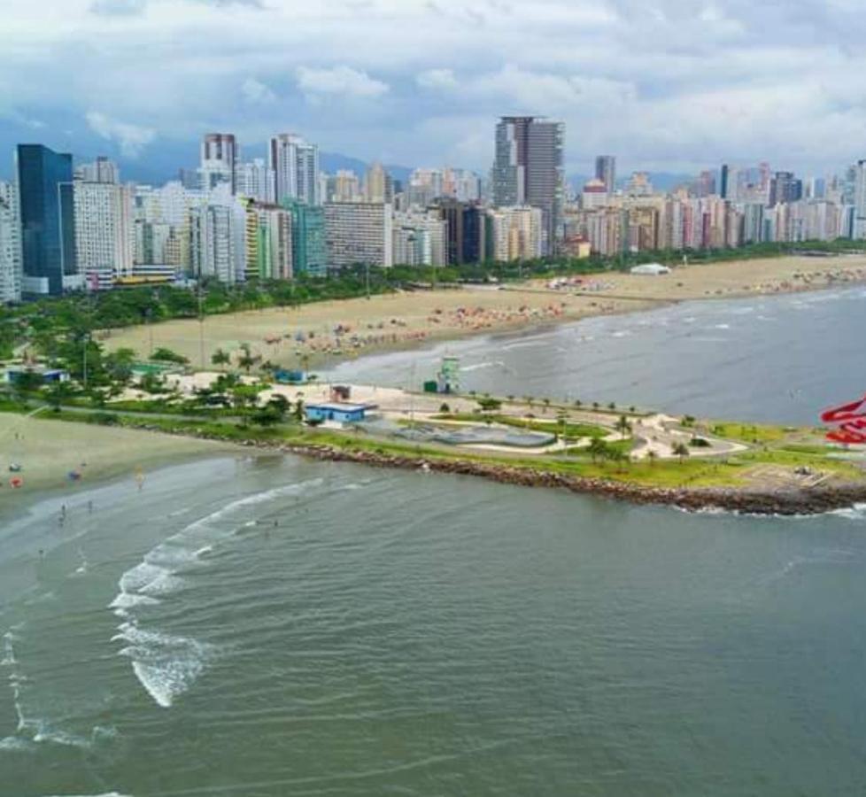 Апартаменты Residencial Kit Da Praia Сантос Экстерьер фото